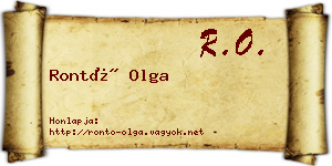 Rontó Olga névjegykártya