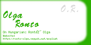 olga ronto business card